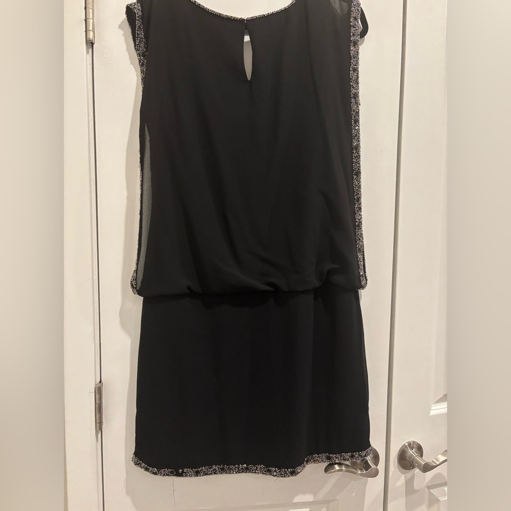 J Kara Black Mini Dress with Silver Detailing - Picture 7 of 7